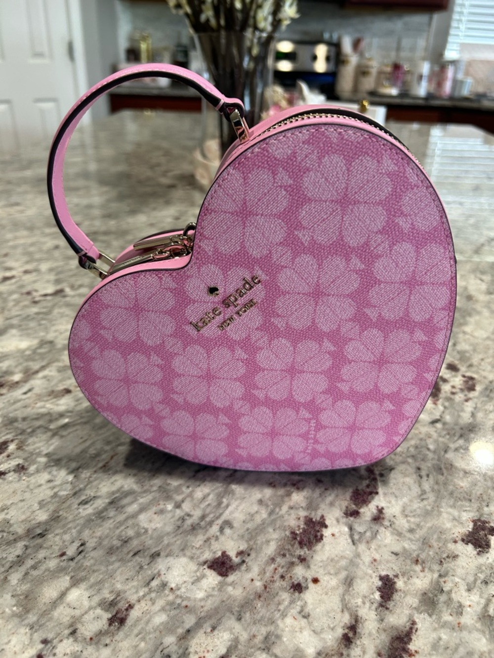 kate spade Pink Signature Print Floral Heart Mini Crossbody - NWOT